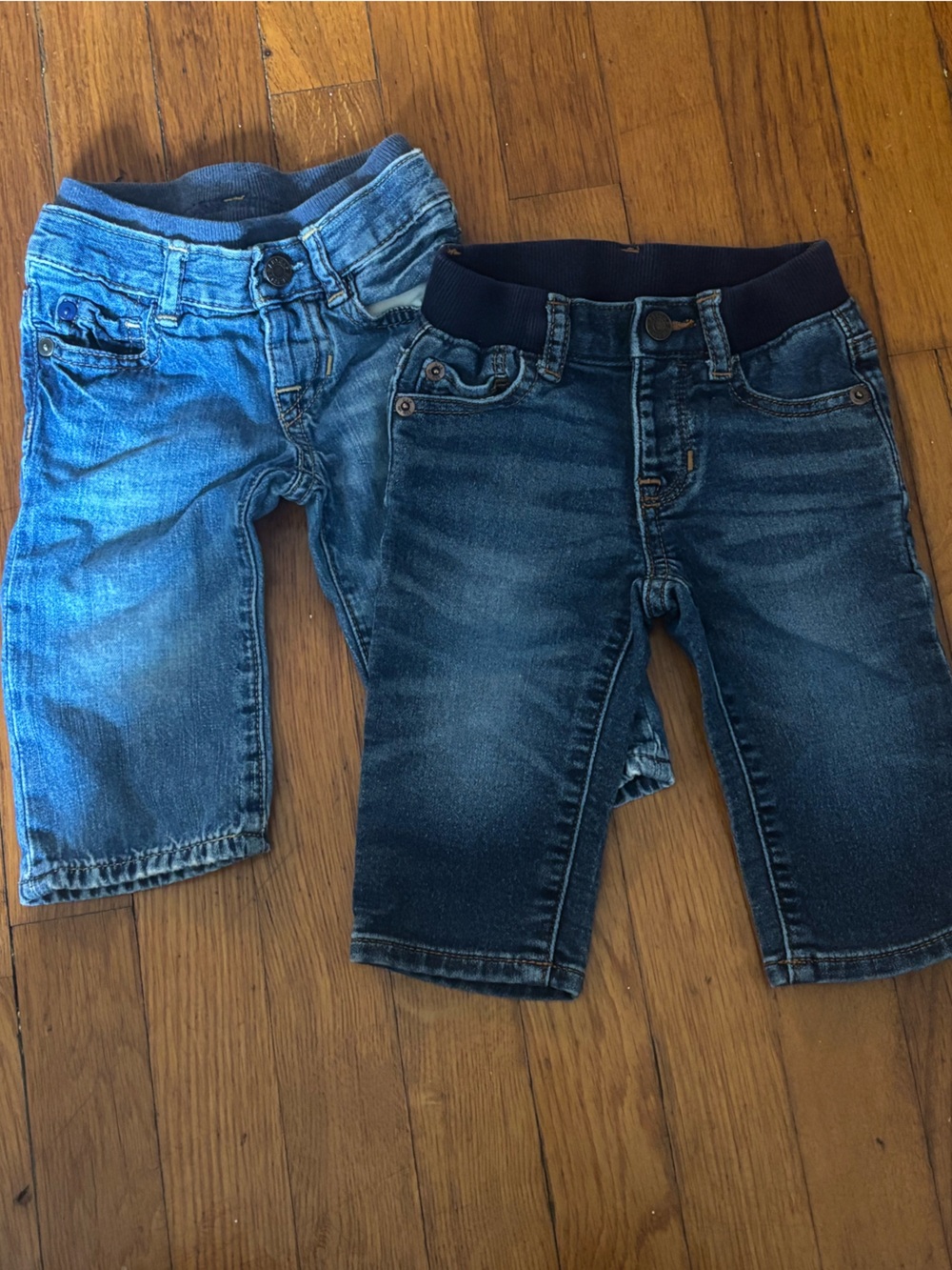GAP Baby boy jeans in Medium and Dark Blue Wash